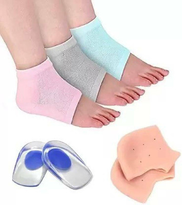 KETMORS ENTERPRISES Gel Heel Pad Socks,Gel Insole Cups, Gel Socks Heel Support Insole(Multicolor)