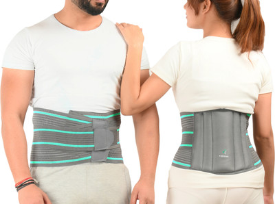K SQUARIANS LS Belt | Lumbar Sacral Belt for Women & Men Back Support Back / Lumbar Support(Grey, Green)