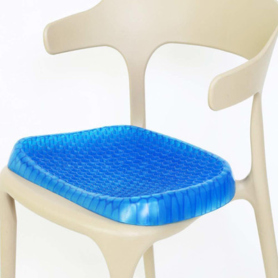 ND BROTHERS Gel Egg Rubber Sitter Cushion Soft Breathable Honeycomb Seat Back / Lumbar Support(Blue)