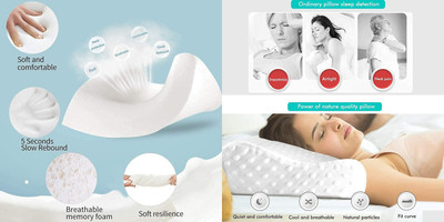 ANUSHKA ENTERPRISE Memory Foam Polka Sleeping Pillow Pack of 1(White)