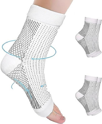 ShopiMoz Ankle Support Ankle Socks for Plantar Fasciitis, Arch Support For Ankle Swelling Ankle Support(White)