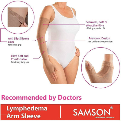 SAMSON Lymphedema Arm Sleeve (Large Size) Arm Support(Beige)
