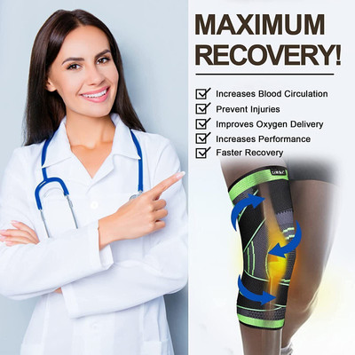 KIYANSHENTERPRISE Fitness Dual strap compression knee sleeve (pack of 2) Knee Support(Black)