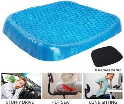 PRATYANG Egg Sitter Seat Cushion Soft Gel Mat for Office Chair, Back/ Hip Support P162 Back / Lumbar Support(Blue)