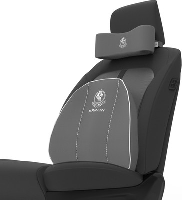 MRRON BREEZZ Memory Foam Neck Rest & Cruz Spine Support For Car or Office Chair Back / Lumbar Support(Grey)
