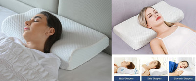 RUSHABH ENTERPRISE Memory Foam Nature Sleeping Pillow Pack of 1(White)