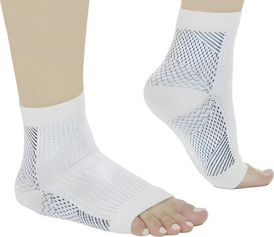 ShopiMoz Foot & Ankle Support Compression Brace for Injuries, Sprained Ankle & Recovery Ankle Support(White)