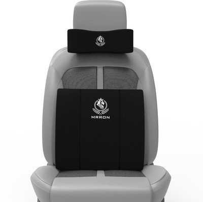 MRRON BREEZZ Memory Foam Neck Rest & Big Lumbar Support For Car or Office Chair Back / Lumbar Support(Black)