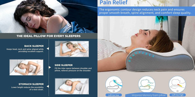 KITCHENNOVATE Memory Foam Alphanumeric Sleeping Pillow Pack of 1(White)