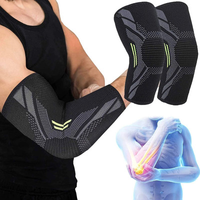 FACILAID Elbow Support Sleeve Wrap Cap Brace Elbow Guard Band Pads Protector Belt Grip Elbow Support(Black)