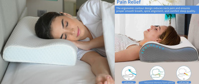 ANUSHKA ENTERPRISE Memory Foam Abstract Sleeping Pillow Pack of 1(White)