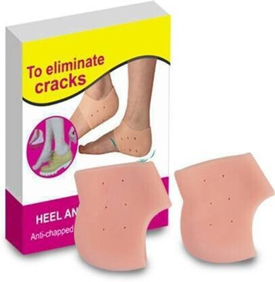 CITYCART Anti Crack Silicon Gel Heel And Foot Protector Moisturizing Socks for Foot Care. Heel Support(Beige)