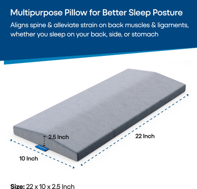 HOSPIKART Lumbar Sleeping Pillow for Back, Sciatica & Hip Pain Relief & Pregnancy Support, Back / Lumbar Support(Grey)