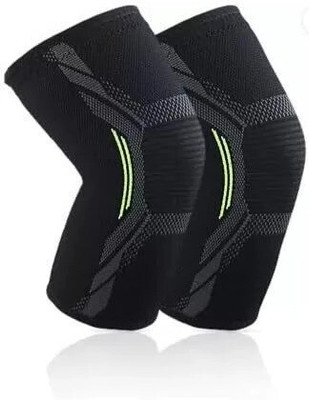 PRSTI 1 Pair Knee Compression Sleeves with Anti-Slip Silicone Strips for Men & Women Knee Support(Green)