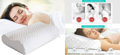 RUSHABH ENTERPRISE Memory Foam Geometric Sleeping Pillow Pack of 1(White)