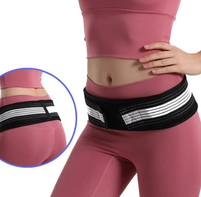 SNAKX Sacroiliac SI Joint Hip Belt Lower Back Support Brace for Men and Women Back / Lumbar Support(Black)