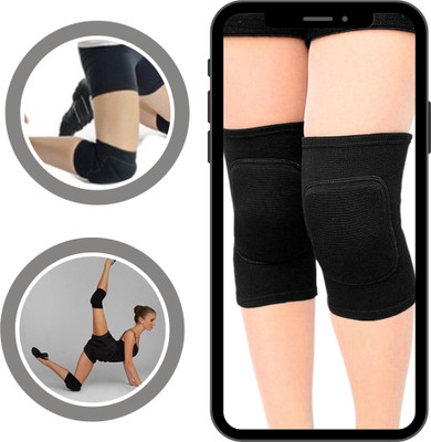 BALARKAA N-Knee guard-equipped dance pad for safe training(SLFK-397 Knee Support(Black)
