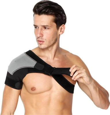 Leosportz Adjustable Shoulder Stability Brace for Women & Men, Compression Shoulder Support(Black)