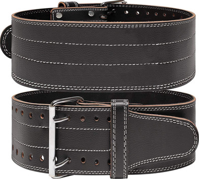 Monika Sports Durable Comfortable 4’’ Inch Wide Weight lifting Gym Belt For Men and Women Back / Lumbar Support(Black)