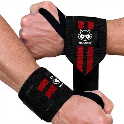 MAPACHE Wrist Supporter for Gym Wrist Band for Men Gym & Women with Thumb Loop Straps Wrist Support(Red)