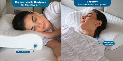 RUSHABH ENTERPRISE Memory Foam Floral Sleeping Pillow Pack of 1(White)