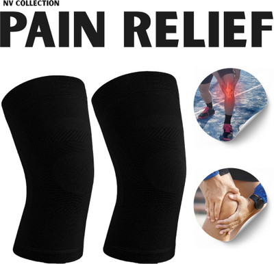 NV COLLECTION Stabilizing Knee Sleeve for Comfort and Relief Knee Support(Black)