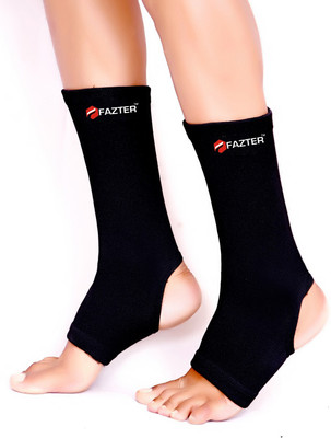 FAZTTER 4D Unisex Stretchable Compression Ankle Brace Sleeves , Joint Pain Relief (Pair) Ankle Support(Black)