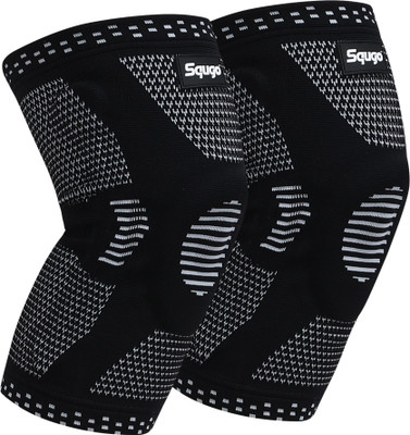 Squgo Knee Brace Compression Sleeve Support for Men Women pain relief products Knee Support(Black, White)