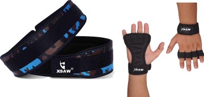 XSAW 4 Inch WeightLifting Gym Belt Combo Gym Grip Pad for Men & Women Back Support Back / Lumbar Support