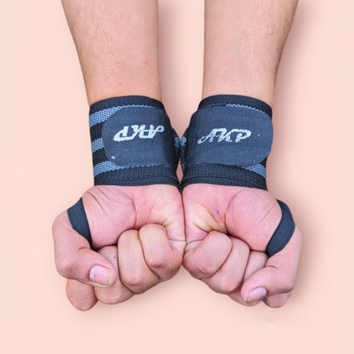 Akp Wrist Support Band/Wraps with Thumb Loop for Gym, Weight Lifting & Workout Wrist Support(Red)