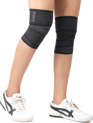 Hambler 2-Meter Knee Wrap: Premium Support for Gym, Weightlifting, & Relief Knee Support(Black)