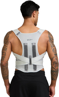 BOLDFIT Back Belt For Men & Women. Back Pain Support Straightener Brace Posture Corrector(Grey)