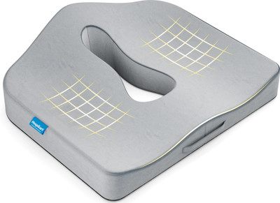 HOSPIKART Cool Gel Memory Foam Plus Coccyx Seat Cushion for Tailbone, Back & Sciatica Pain Back / Lumbar Support(Grey)