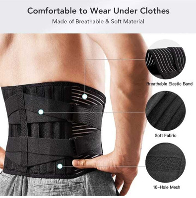 BRIJJ HELTH CARE LS Belt for Back Brace, Back Pain Relief Belt Universal (Black) Back / Lumbar Support(Black)