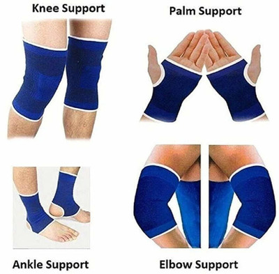 DHEER Combo of Ankle, Palm, Knee, Elbow Support Suitable for The Gym, Weight Lifting Hand Support