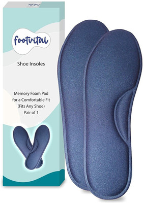 Foot Vital Memory Foam Shoe Insoles Comfortable Insoles Supports Heel & Arch (Pack of 1) Insole(Blue)