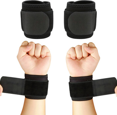 FUEZONE Supporter for Gym, Adjustable Hand Wrap, Fitness,Sport/Band for WeightLifting Wrist Support(Black)