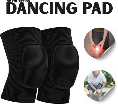 CTC CREATION Plush-Lined Knee Pads Ideal for Ballet and Jazz Knee Support(Black)