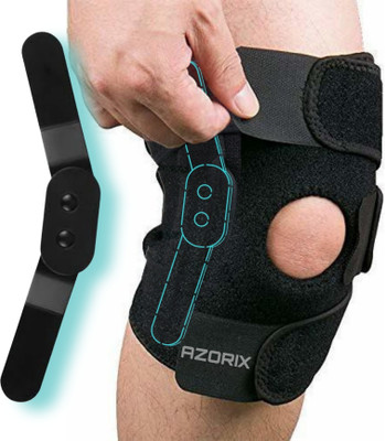 AZORIX Hinge Knee Support Brace Open Patella for Knee Pain Relief and Injury Recovery Knee Support(Black)