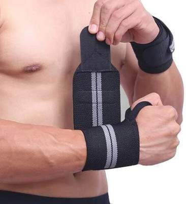 DreamPalace India Cotton Wrist Band for Men & Women, Wrist Supporter for Gym Wrist Wrap Wrist Support(Grey)