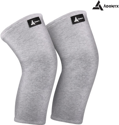 ADONYX Knee Compression Sleeve for Men and Women (2 Pack) Brace for Running and Workout Knee Support(White)