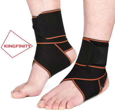 KINGFINITY Ankle Support For Pain Relief Ankle Wrap Grip Gym Brace Binder bandage Strap Ankle Support(Orange)