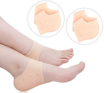 smile4u SE OF 2 Enterprise DZ-7447 Silicon Gel Heel Socks Pad Heel Pain Relief Heel Support(Brown)