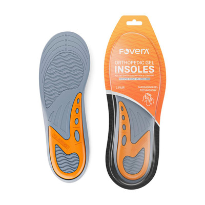 FOVERA Gel - Shoe Inserts for Walking, Running Hiking - All Day Comfort (Female) Insole(Orange)