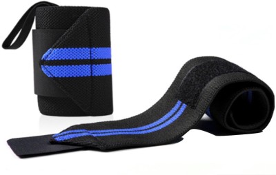 COOL INDIANS Wrist Support Band/Wraps with Thumb Loop for Gym Weight Lifting & Workout Wrist Support(Blue, Black)