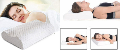 ANUSHKA ENTERPRISE Memory Foam Geometric Sleeping Pillow Pack of 1(White)