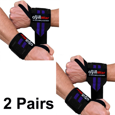 DreamPalace India Wrist Wrap, Hand Band with Adjustable Size Strap & Thumb Loop for Gym (2 Pairs) Wrist Support