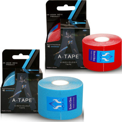 Agam A-Tape Kinesiology Tape (Pack of 2) Kinesiology Tape(Blue, Red)