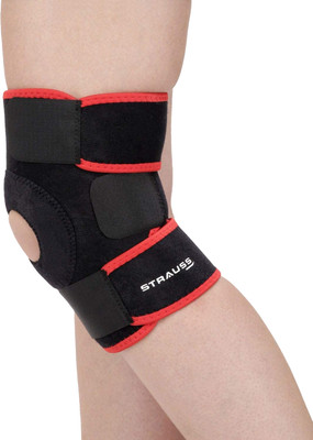 Strauss Adjustable Knee Support Patella | Knee Cap | Knee Brace | Knee Band (Single) Knee Support(Black)