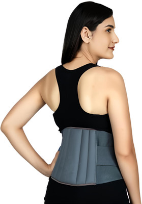 Witzion Adjustable Lumber Support Belt - Posture corrector & Back Pain Relief Slip Disc Back / Lumbar Support(Grey)